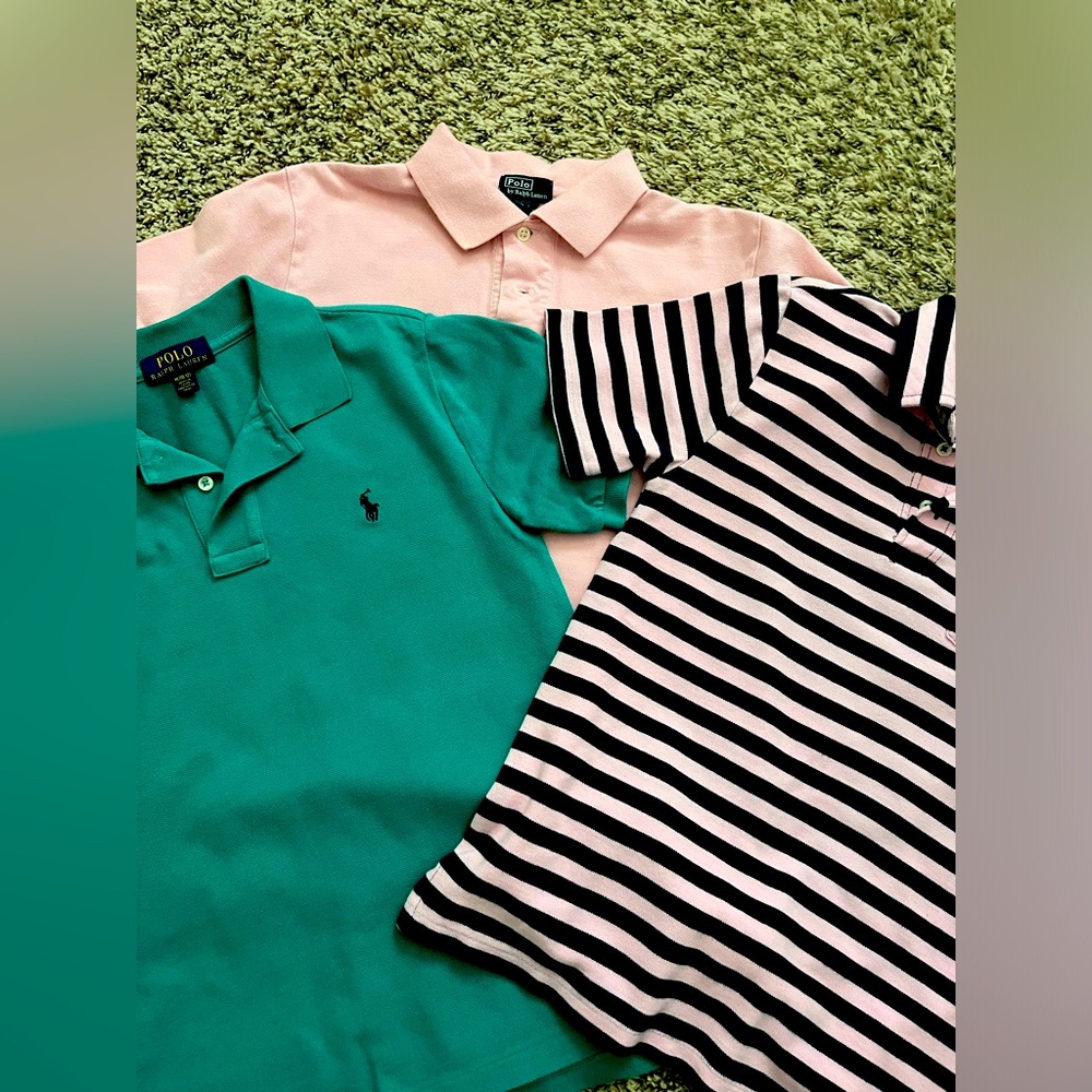 Lot of 3 Ralph Lauren Iconic Mesh Polos Boys Medium (10-12)